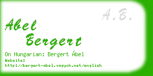 abel bergert business card
